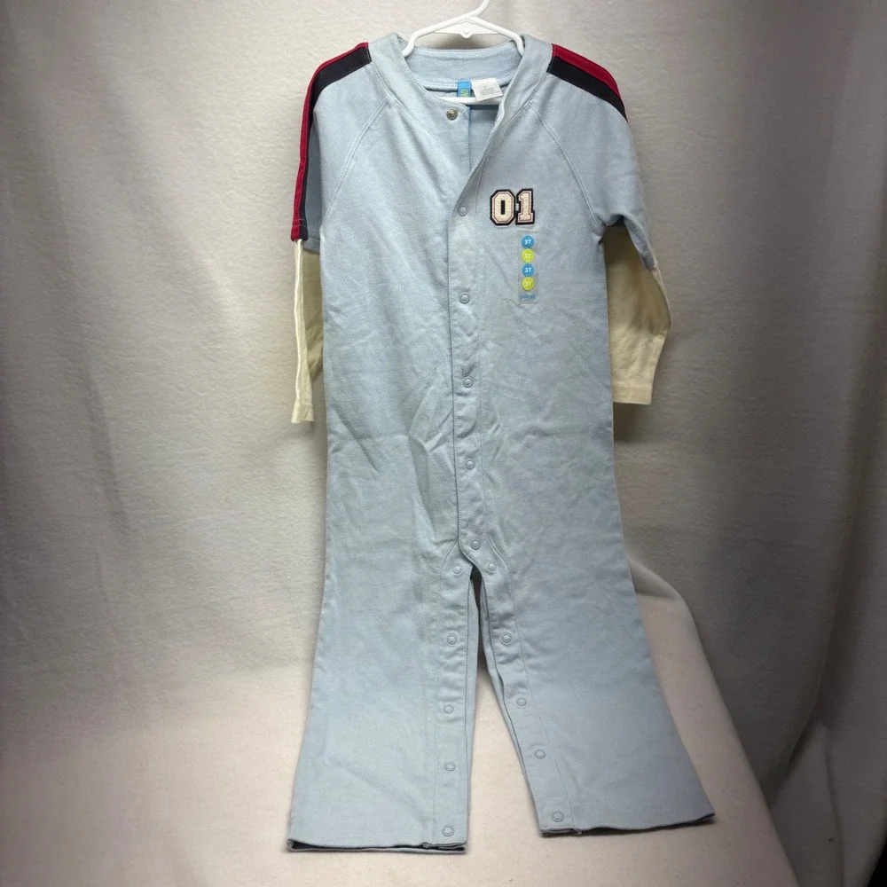 Gymboree Kids Baseball Jersey‎ Style One Piece Sleepwear Pajamas 3T